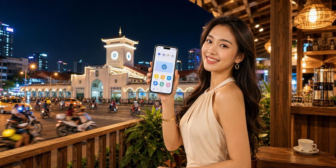 Người dùng TP.HCM trải nghiệm casino di động tại quán cà phê với điện thoại thông minh